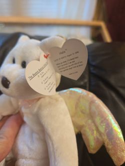 Beanie Baby Angel Bear Brown Nose (Rare)