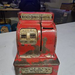 Vintage uncle  Sam's coin register toy bank