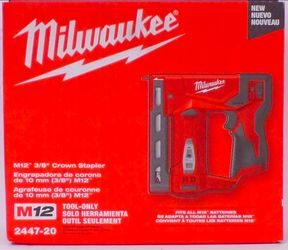 Milwaukee 2447-20 M12 3/8 Crown Stapler