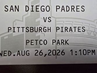Padres vs Pirates Petco Park Ticket Aug 2026
