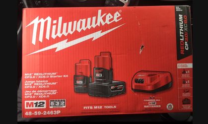 MILWAUKEE M12 6.0 AND 3.0 Starter Kit - BRAND NEW
