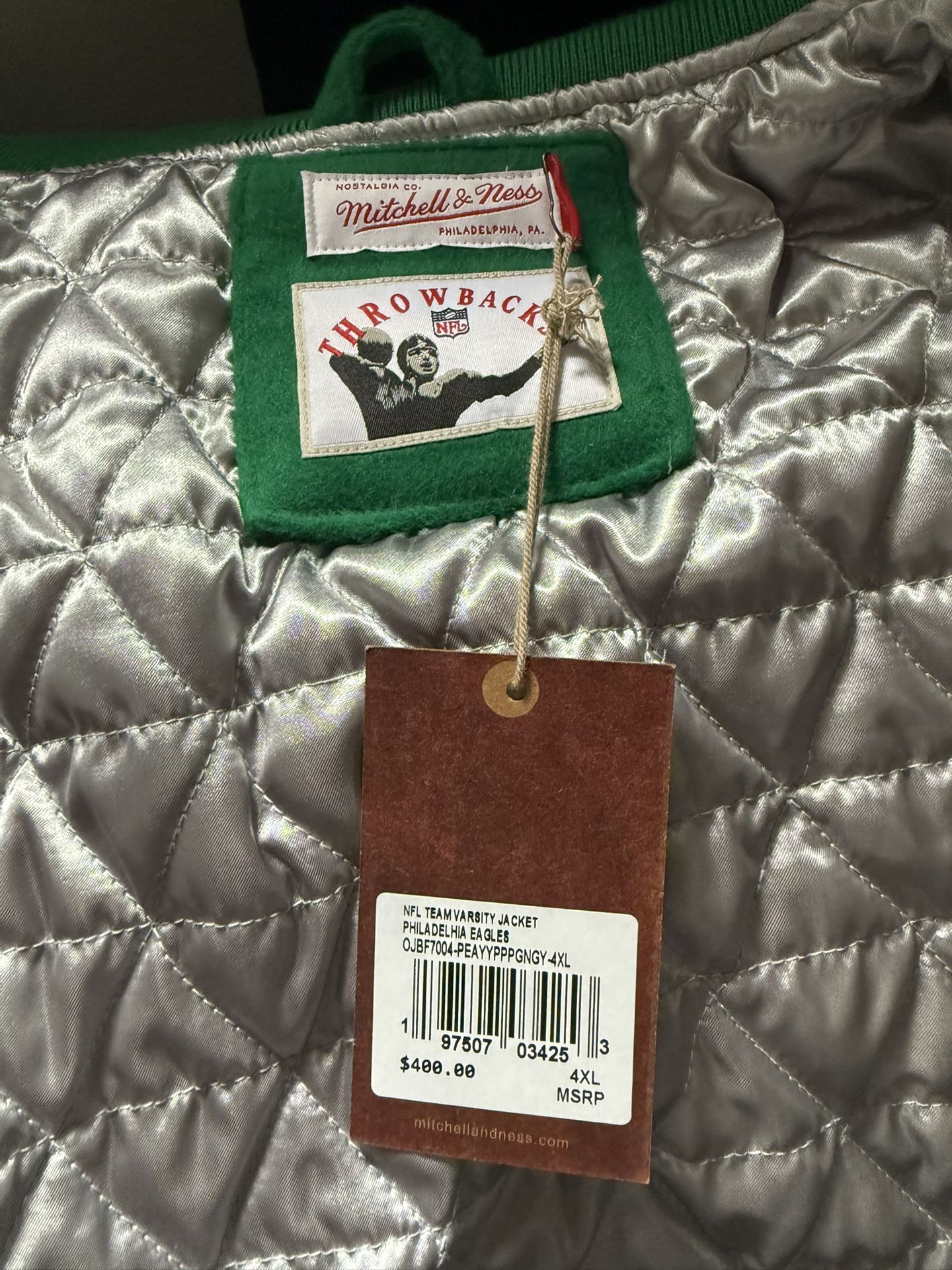 Eagles Kelly Green Princess Diana Jacket By Mitchell And Ness 