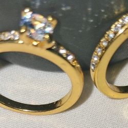 Women's Size 6 Gold Plated Ring Set 2pcs