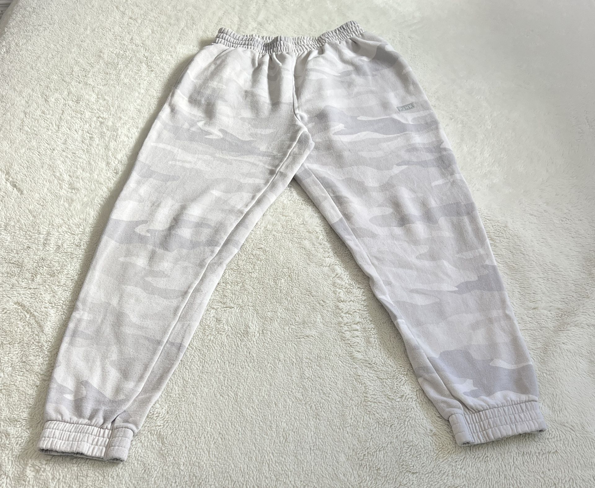 Pink Victoria's Secret Gray & White Camouflage Joggers Sweats - Small