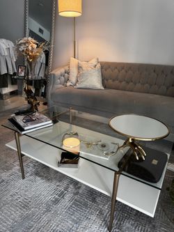 West Elm Glass Top Coffee Table