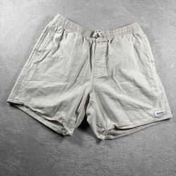 Rhythm Classic Jam Shorts Men’s 34 Beige Elastic Linen Blend 6”Stretchy #557