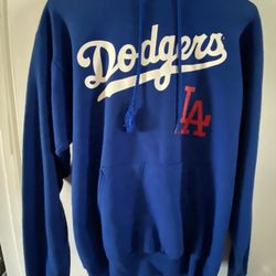 791. Unisex Used Hanes Dodgers Hoodie With Kangaroo Pockets Size Small  $20