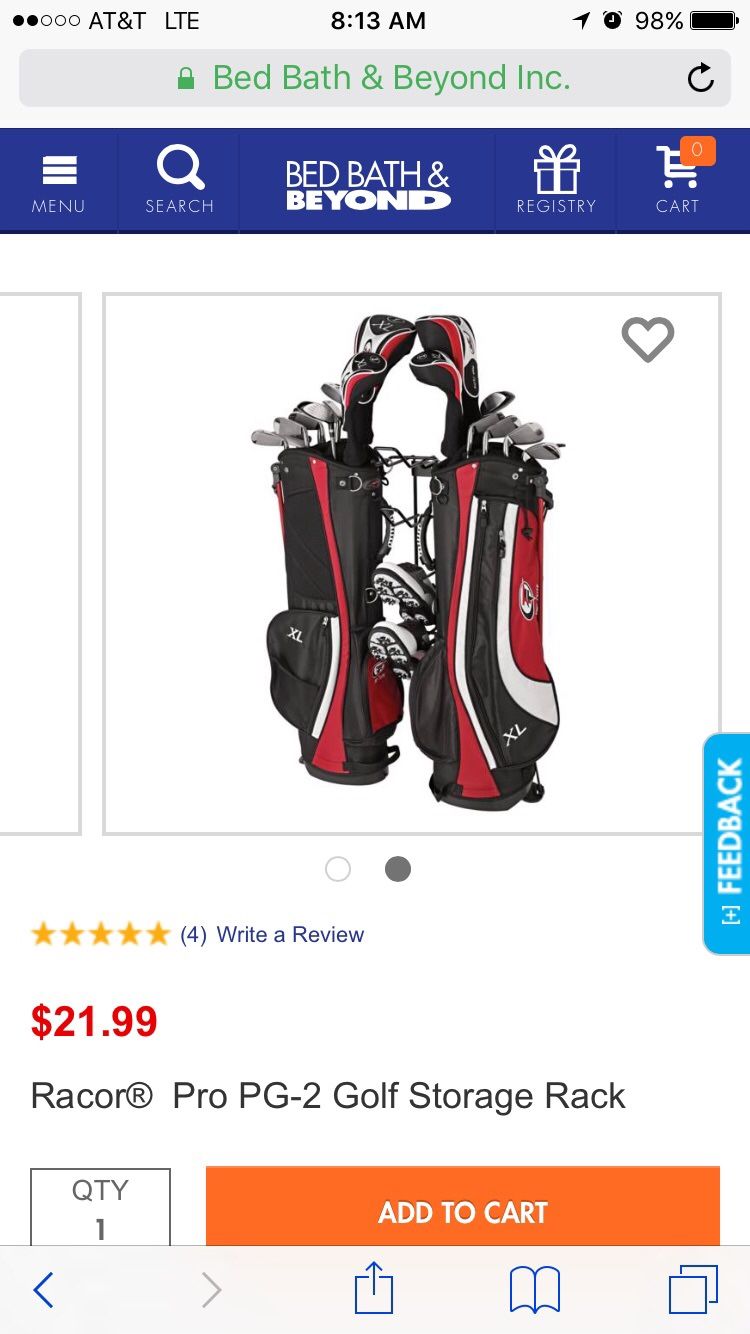 REDUCED PRICE - Racor Pro PG-2 Golf Storage Rack