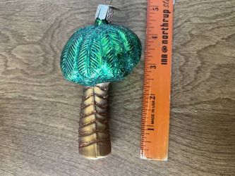 Old World Christmas Co Blown Glass Glittered Palm Tree Ornament