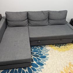 IKEA FRIHETEN Sleeper Sectional with Storage - Dark Grey
