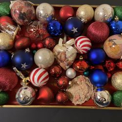 Large Christmas Ornament Lot—New & Vintage (tray not included)