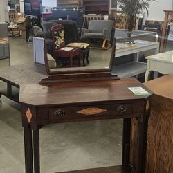 Antique Wood 1 Drawer Vanity
