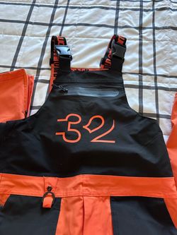 Youth-ThirtyTwo Snow Bib Pants Black Orange
