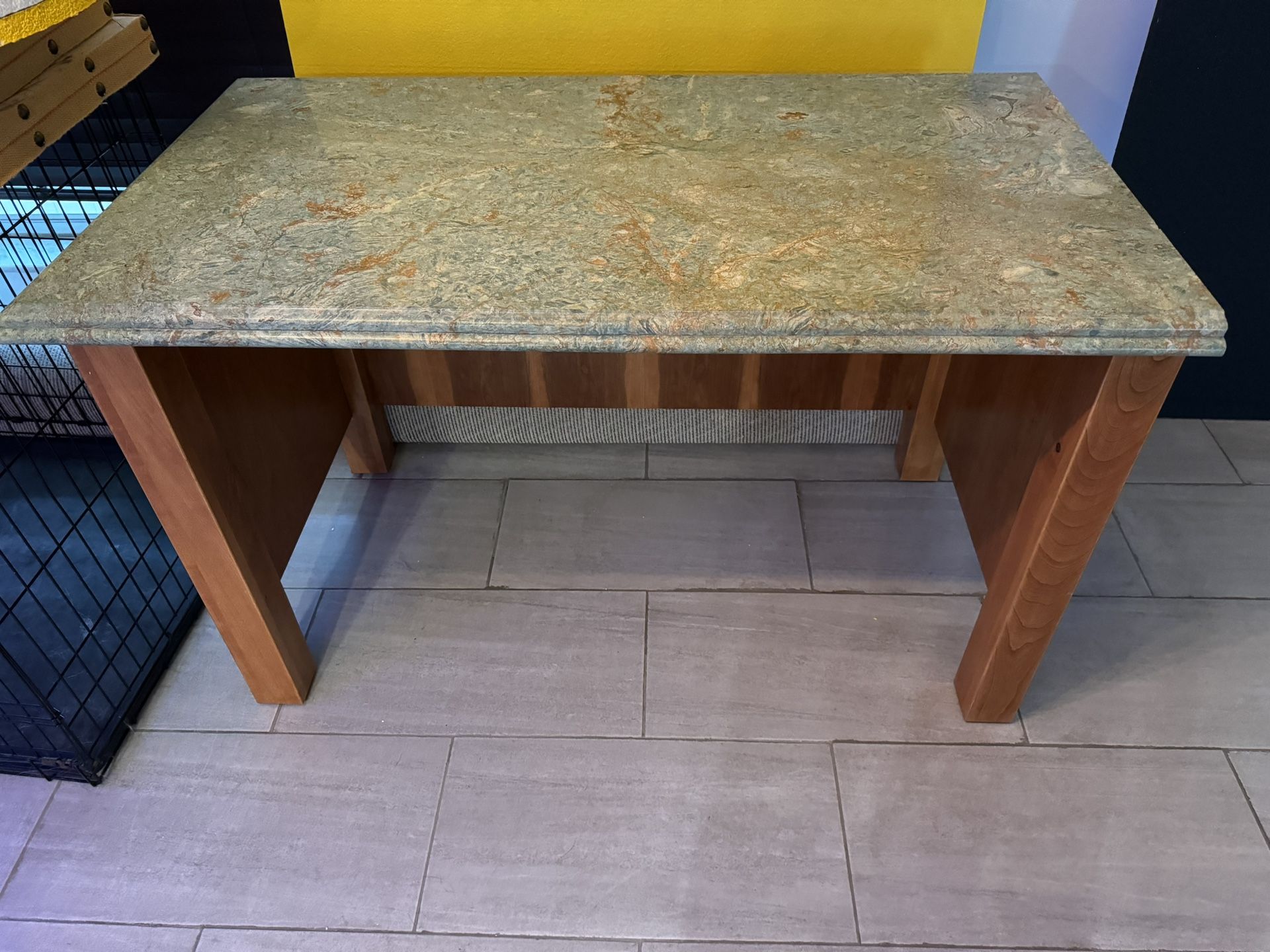 Custom Made Green Blue Marble Top Desk