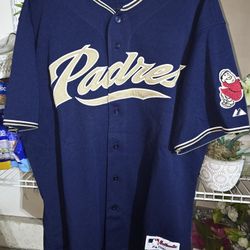 Padres Game Used Navy Jersey