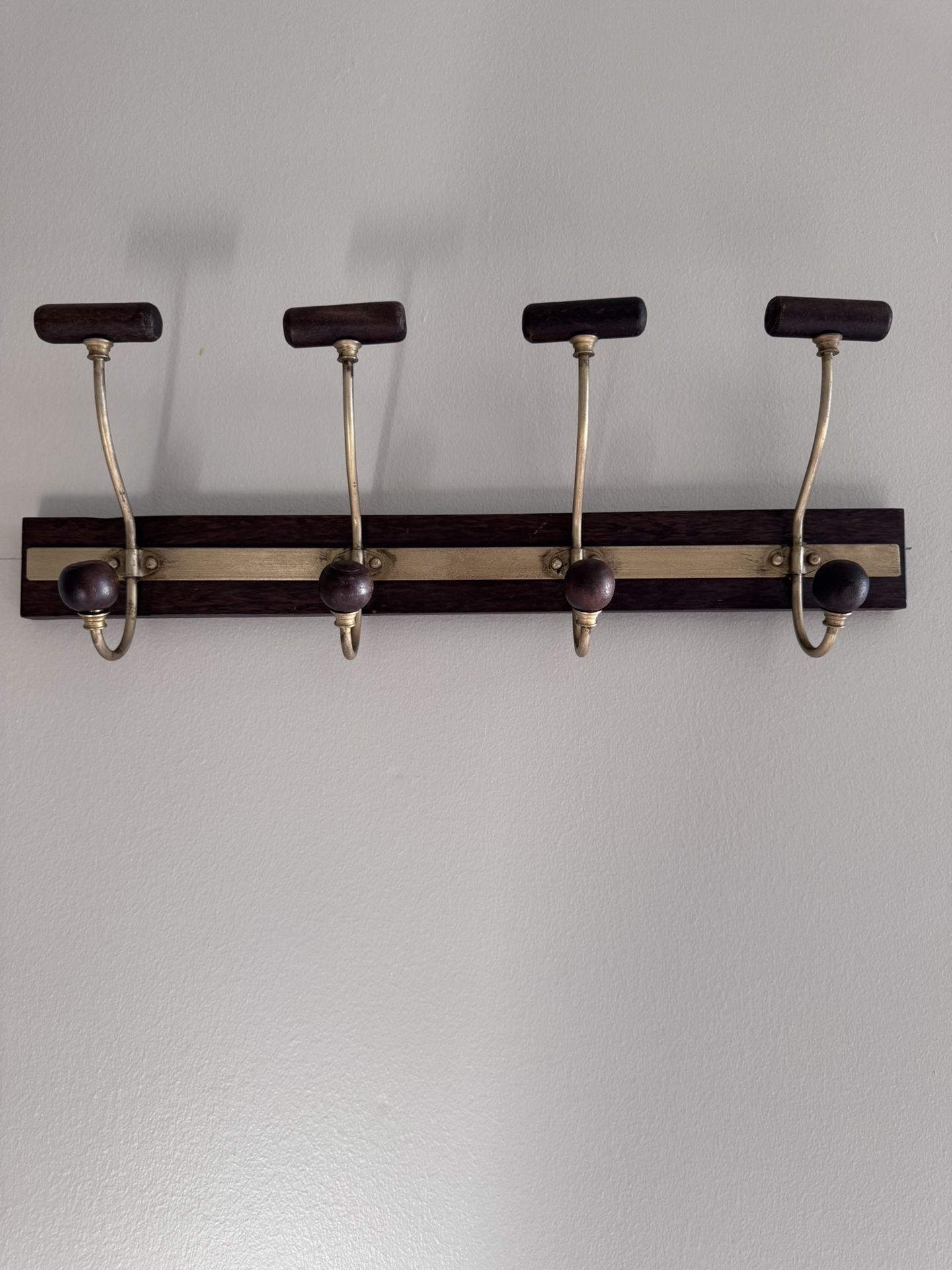 Magnolia Grant Wood and Brass Hook Coat Rack (Purchased March 2024)