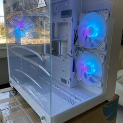 DIYPC ARGB-Q01 White Dual Tempered Glass w/ 3 x ARGB Fans Micro ATX Gaming Case