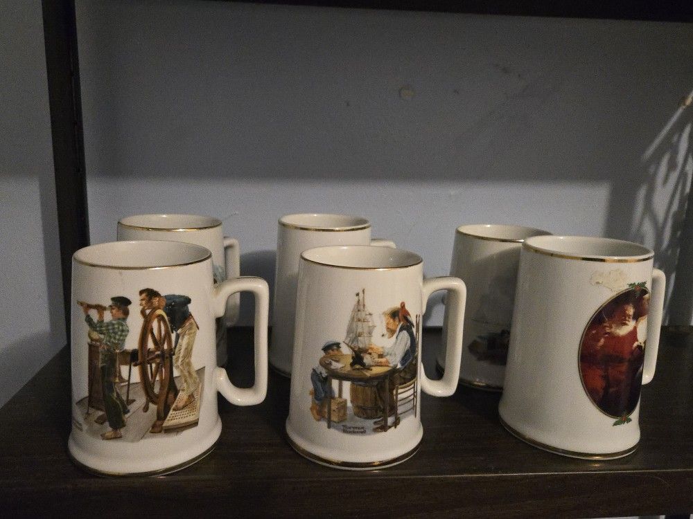 VTG Norman Rockwell 6 Cups