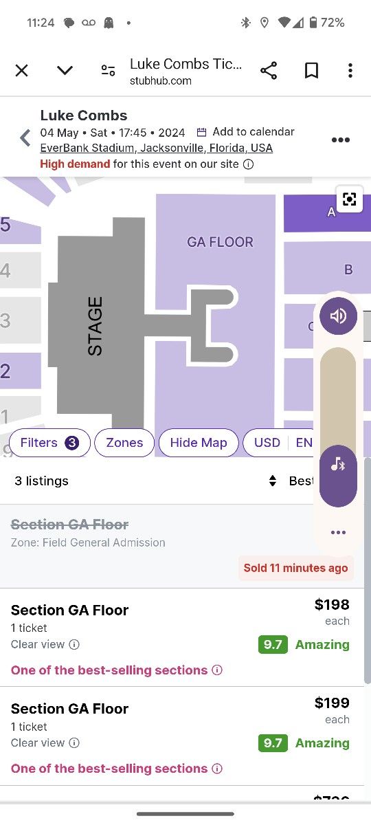 1GA Floor Ticket  Sat May 5 Jacksonville