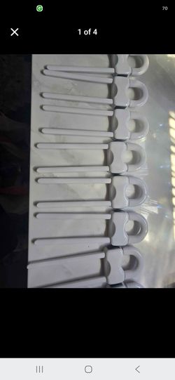 White Plastic Pants Hangers Set