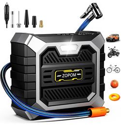 ZOPOM Tire Inflator Portable Air Compressor, 12V DC Car Air Pump with Auto Shut-Off & Digital Pressure Gauge, 100 PSI Corded Inflator for Car, Motorcy