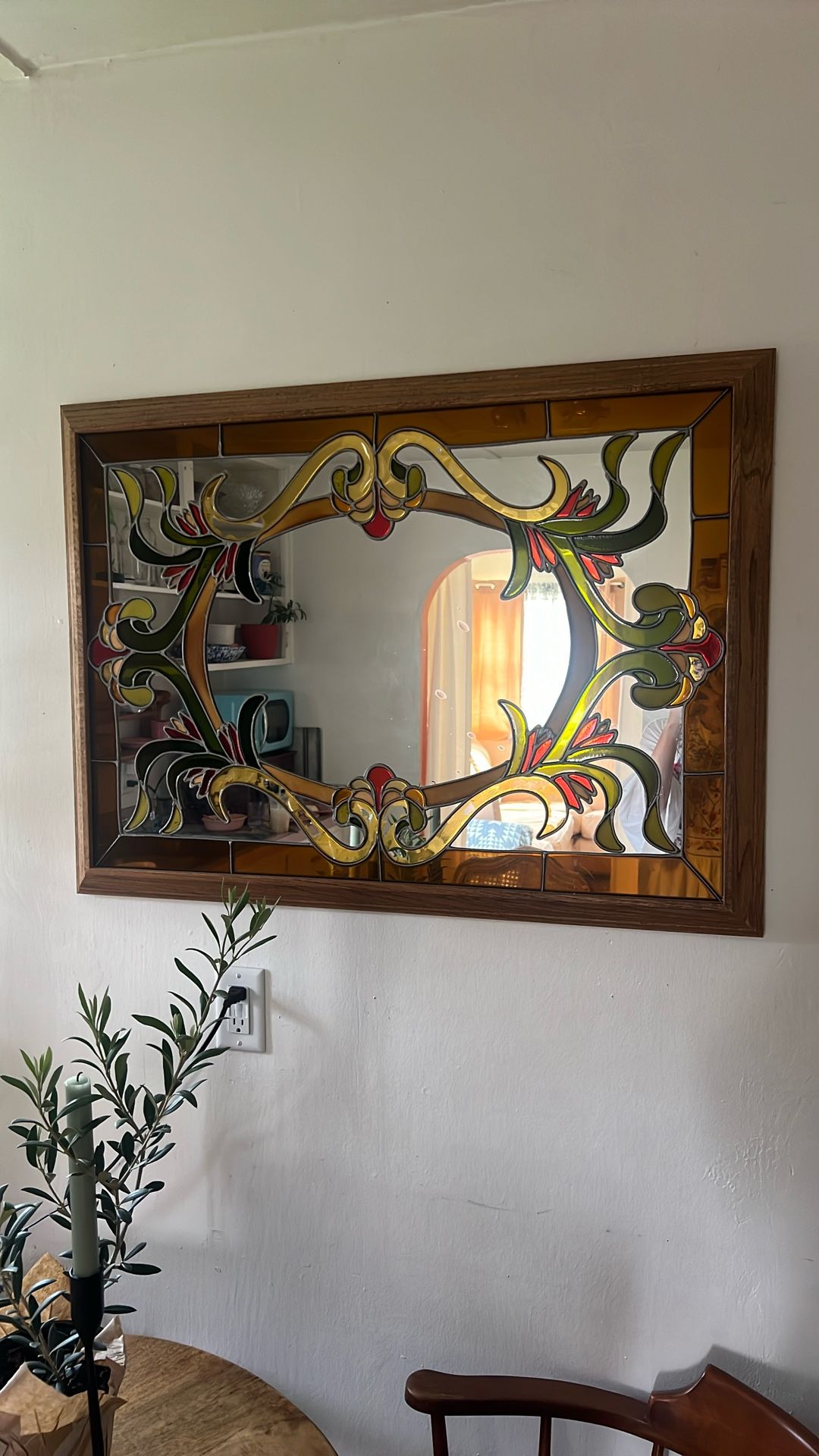 Large Stained Glass Mirror