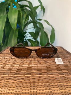 Metallic Accent Wide Oval Lens Sunglasses