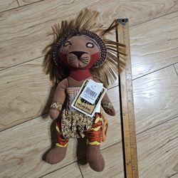 Disney's Simba The Lion King Broadway Musical Bean Bag Plush with Tags 11"