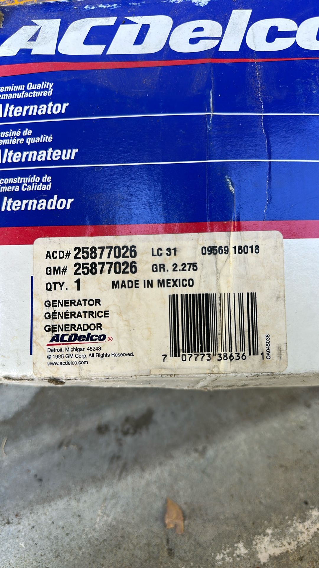 07 /14 Escalade / Tahoe/ GMC Generator