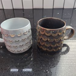 Starbucks 2016 And 2015 Anniversary Mermaid Scales Siren Grey And Bronze 10 oz 
