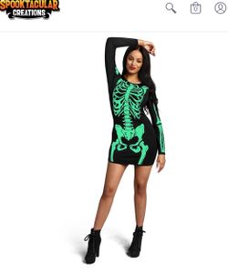 NEW! Women's Skeleton Halloween Costume Dress