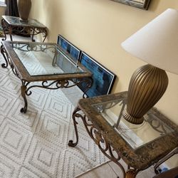 Coffee Table And Two Lamp Tables 