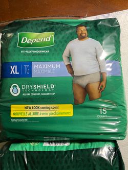 Depend - XL - 2 Packs of 15 each