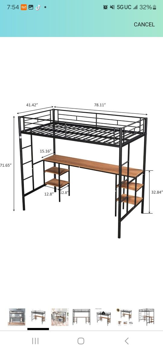 Full Size Bunk Bed With Desk