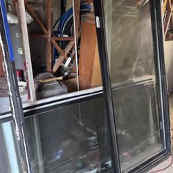 Black Metal Sliding Glass Door