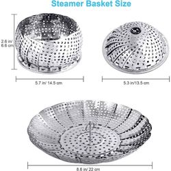 🥦 Used Stainless Steel Vegetable Steamer Basket – Expandable