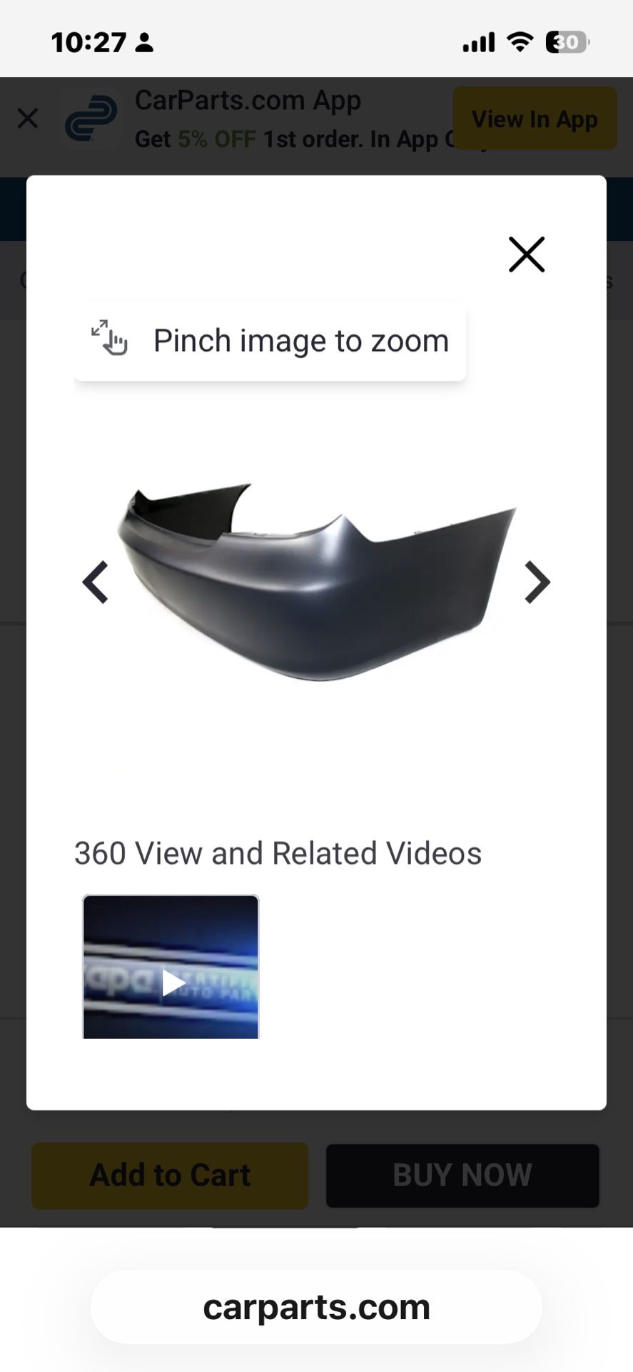 2002 -2006 Toyota Camry Rear Bumper