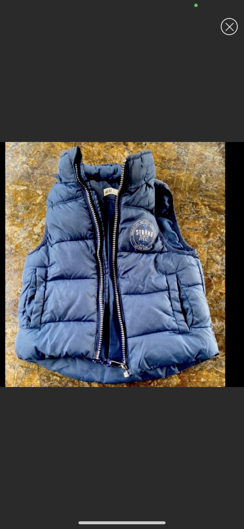 EUC H&M HM KID TODDLER JACKET COAT FALL PUFFER VEST BLUE 1.5-2Y