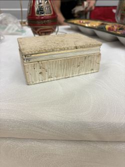 Vintage Travertine Stone Box