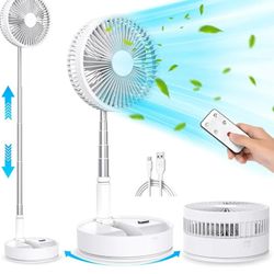 
LIPETY Foldable Oscillating Standing Fan with Remote Control, 8" 
