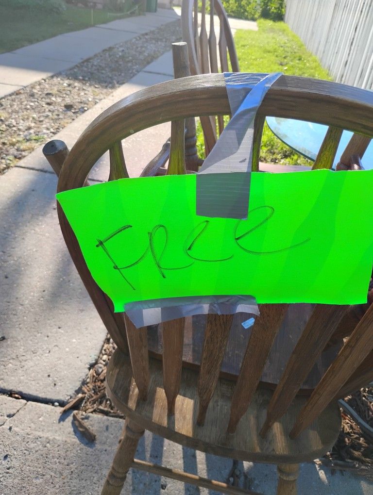 Free Glass And Marble Dining Table With 3 Wooden Chairs And One Bar Stool Chair
