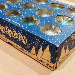 Vintage Box Of Christmas Tree Ornaments