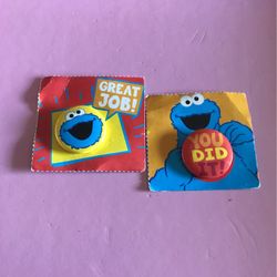 Vintage Sesame Street Pin Brooch Set Of 2