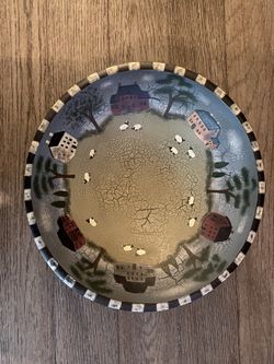Handmade Hand Painted Wooden Bowl