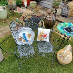 LOVELY  VINTAGE  BENCH 😍 👌  METAL  ❤😍🦋