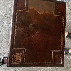 E D Tables 2 Wooden E D Tables With Leather Centers Both Have Manufactures Mark Need To Be Refinished