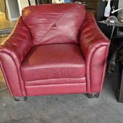 Red Leather Sofa Set 