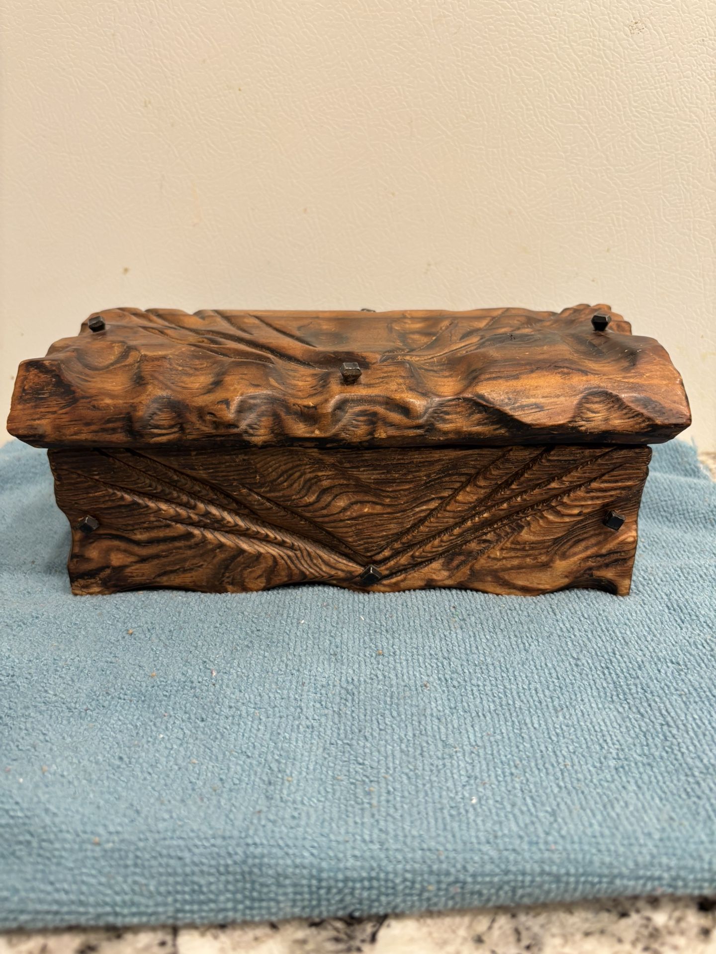 Hand Carved Wood Box From Spain