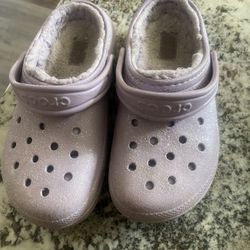 Purple Glitter Crocs 