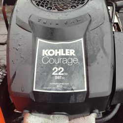 22hp Kohler courage motor for riding mower or zero mower 250 cash firm can hear run before buying 